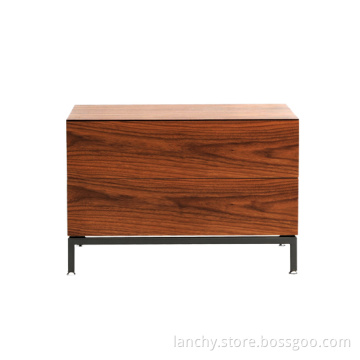 Bedside Cabinet with Light Walnut Veneer (BD-CTG-M2)